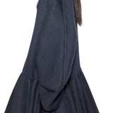 Alaia Minuit Cashmere Peplum Coat