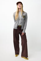 Long Sleeve V-Neck Cardigan with Pocket
