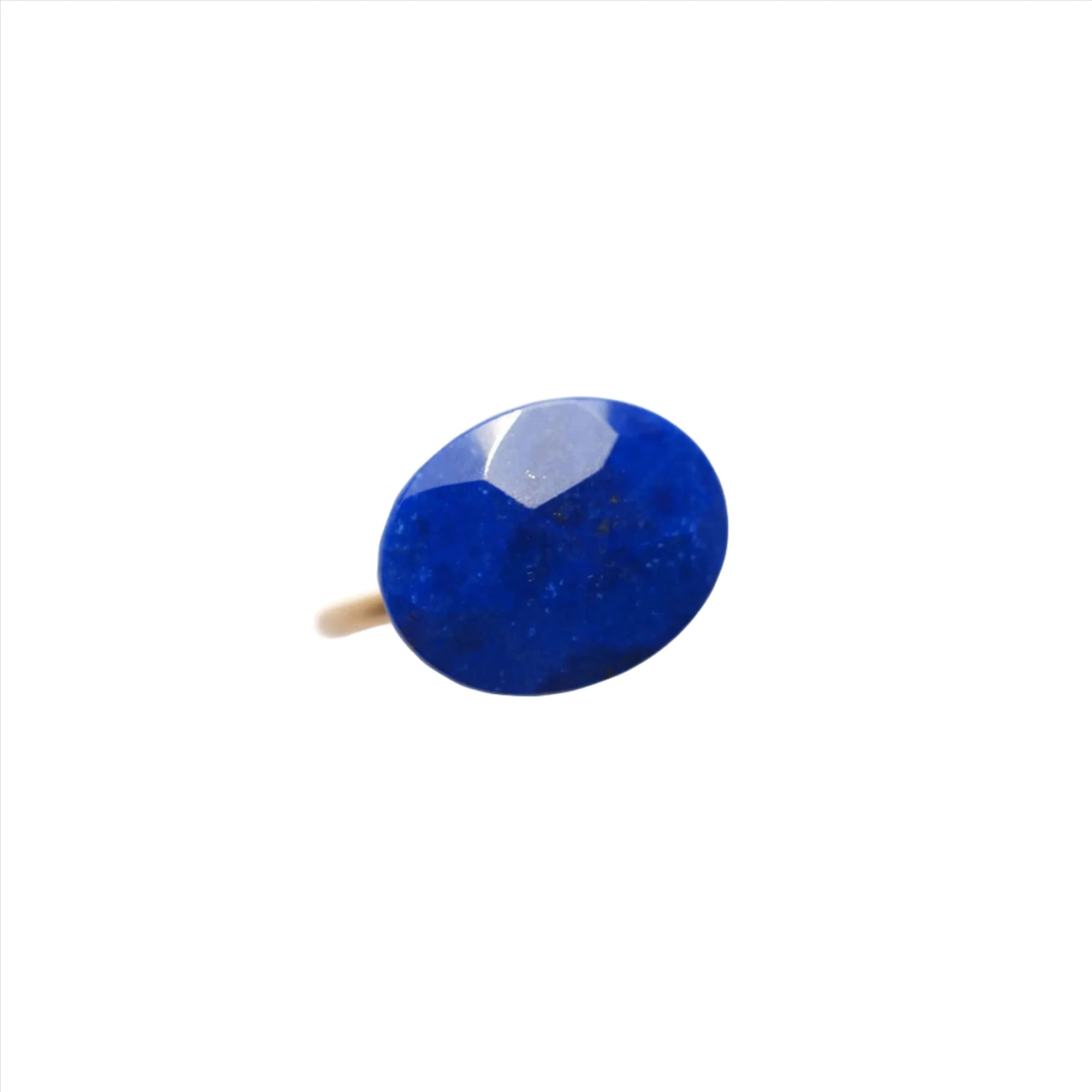 22K Yellow Gold Faceted Cobalt Lapis Lazuli Ring