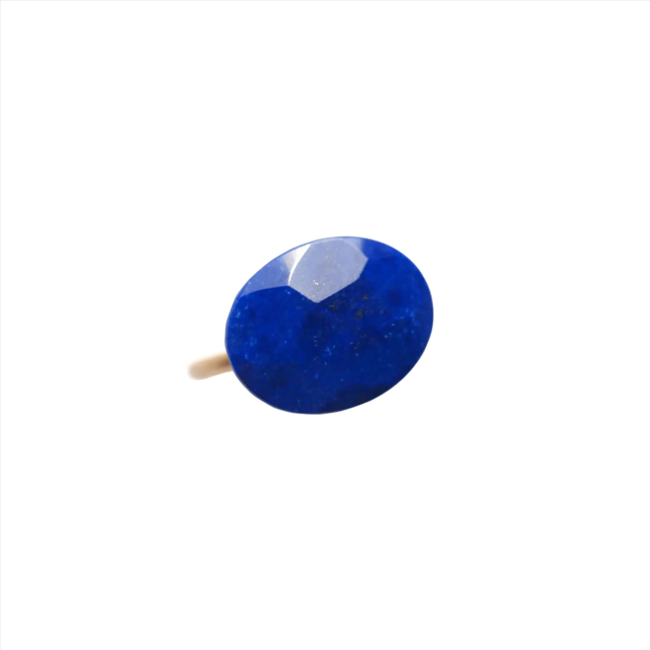 22K Yellow Gold Faceted Cobalt Lapis Lazuli Ring