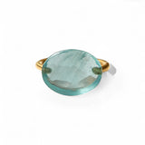 Marie-Hélène De Taillac 22K Yellow Gold Milky Aquamarine Cabachon Ring