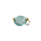 22K Yellow Gold Milky Aquamarine Cabachon Ring