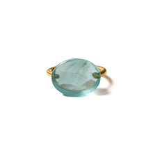 22K Yellow Gold Milky Aquamarine Cabachon Ring