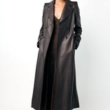Houstt Trench Coat in Dark Chocolate Leather