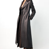 Houstt Trench Coat in Dark Chocolate Leather