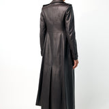 Houstt Trench Coat in Dark Chocolate Leather