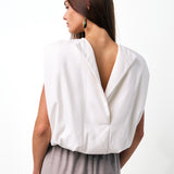Carven Padded vest top in washed habotai