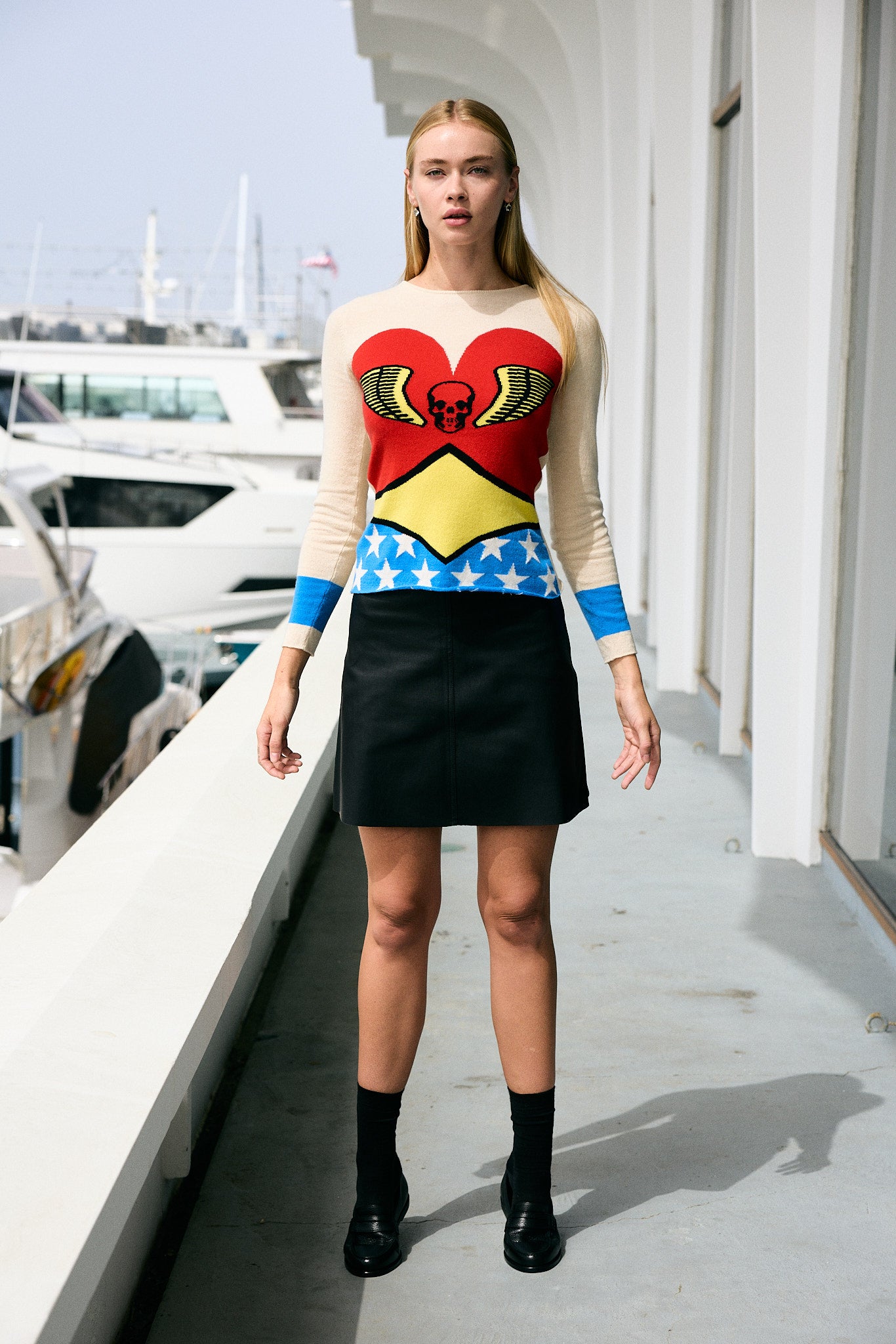 Cashmere Wonder Woman Crewneck Sweater
