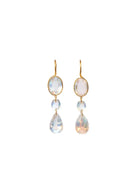 20K Yellow Gold Rainbow Moonstone Elizabeth T Earrings