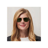 Salt Colorado Square Aviator Sunglasses in Gold