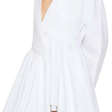 Alaia White Cotton Poplin Short Dress
