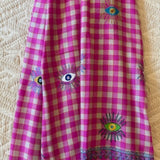 Yaser Shaw Embroidered Shawl - Pink/Ivory Checkered Eyes