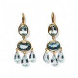 Marie-Hélène De Taillac 22K Yellow Gold Aquamarine Small Gabrielle D’Estree Earrings
