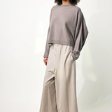Dusan Flannel Gaucho Pants in Oatmeal