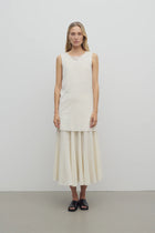 Jaliah Skirt in Cotton and Linen - White