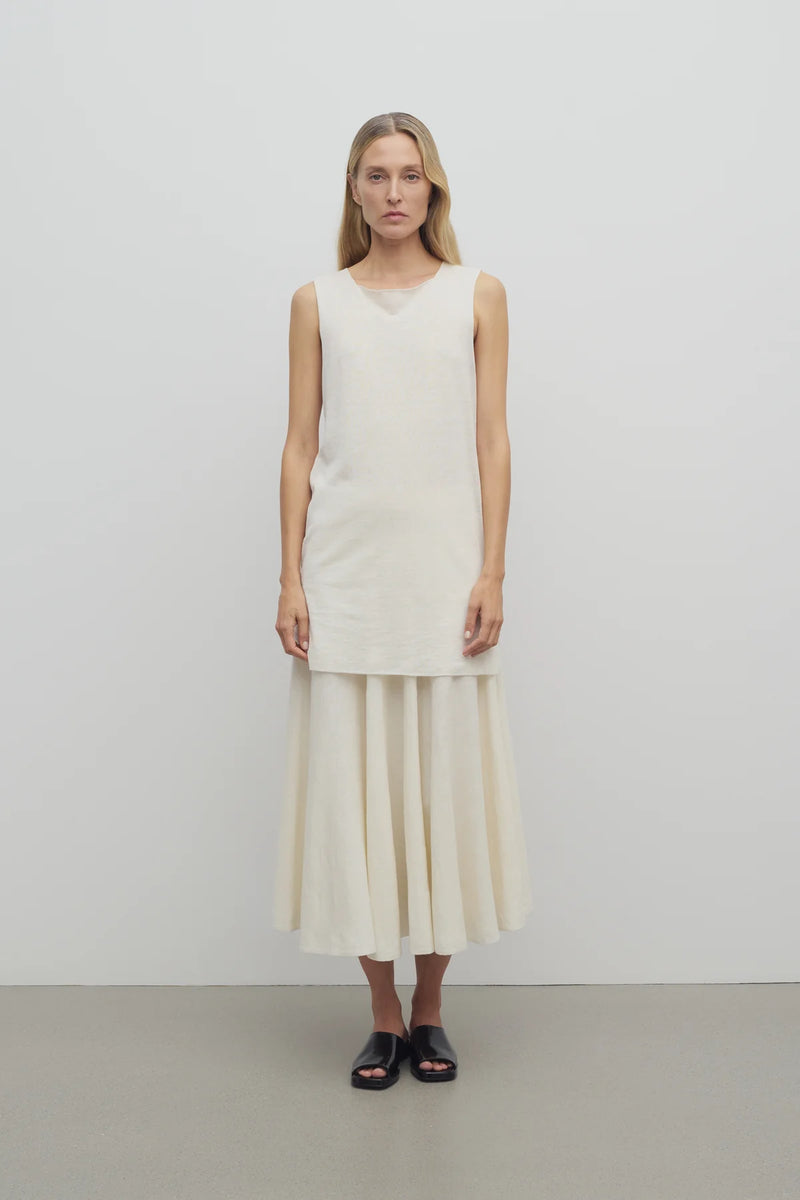 Jaliah Skirt in Cotton and Linen - White