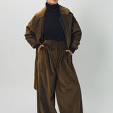 Dusan Cotton High Waist Corduroy Long Pant