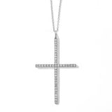 Ileana Makri Classic Diamond Cross 18k White Gold