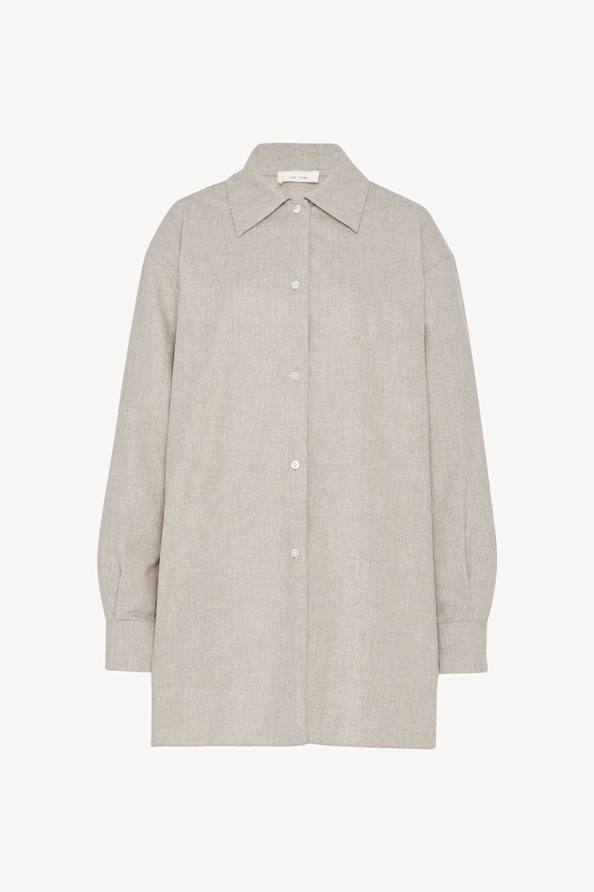 Komako Shirt in Wool and Cashmere in Light Pebble