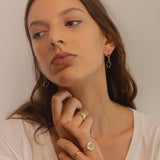 Ali Grace Tiny Triple Rose Gold Drop Earrings