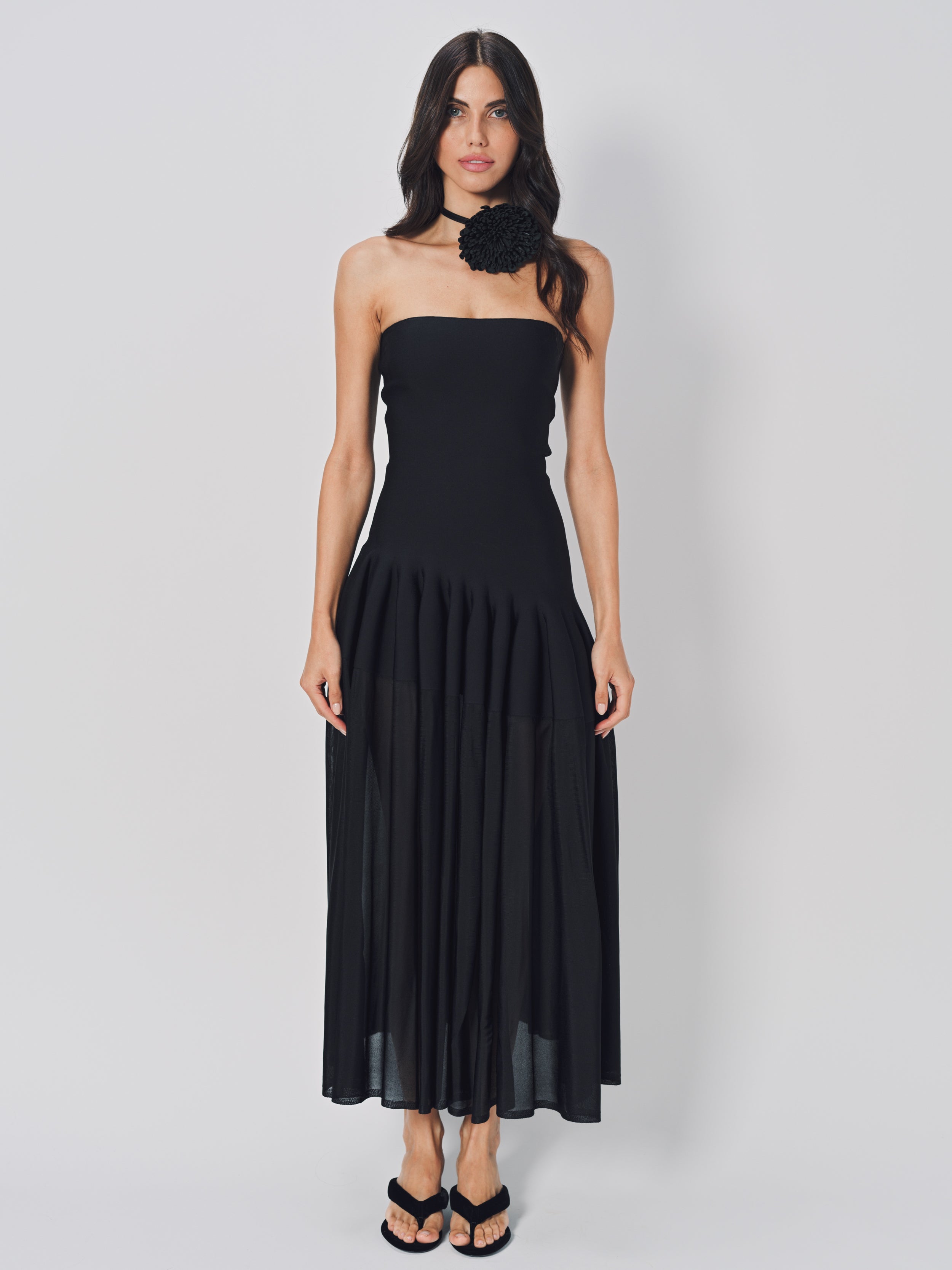 Azzedine Alaia Godet Dress L Noir / 36