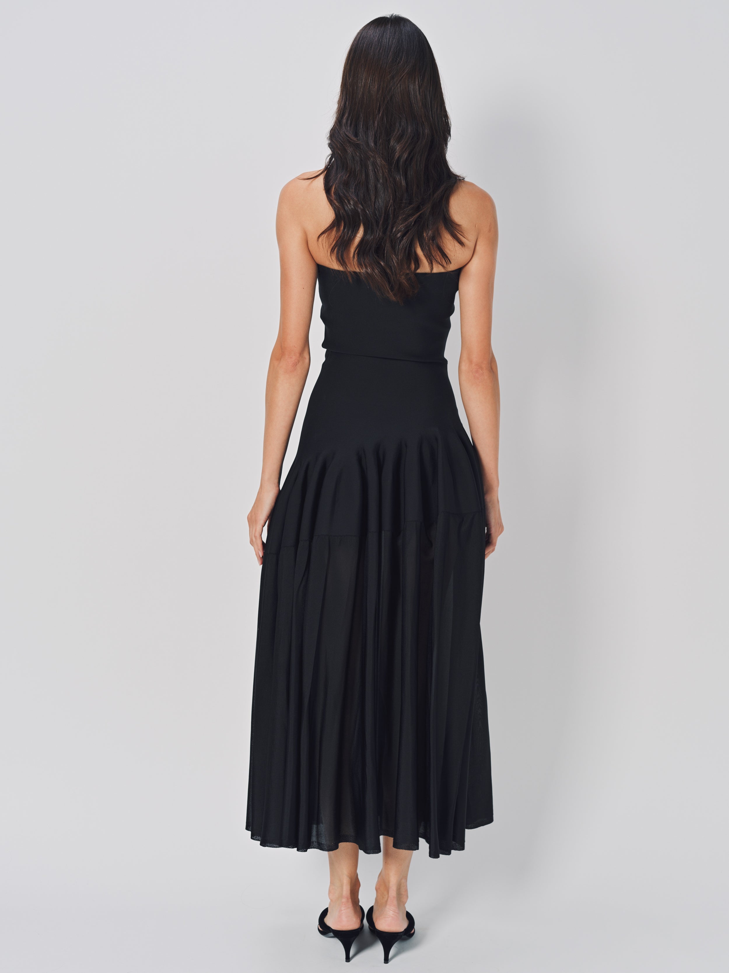 Azzedine Alaia Godet Dress L Noir / 36