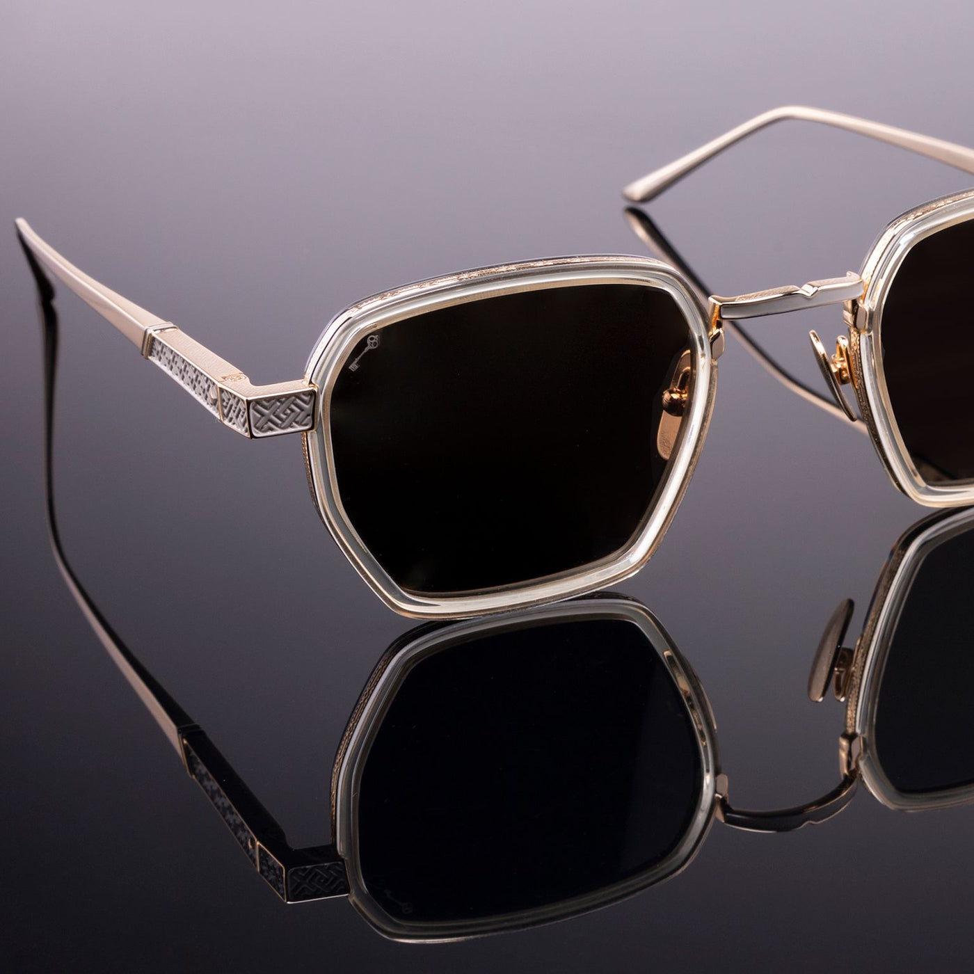 Mairet 18K Yellow Gold Champagne Sunglasses