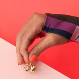 Alice Cicolini Silver Tile Round Earrings