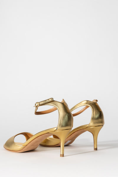 Nicole Heel in Metallic Gold