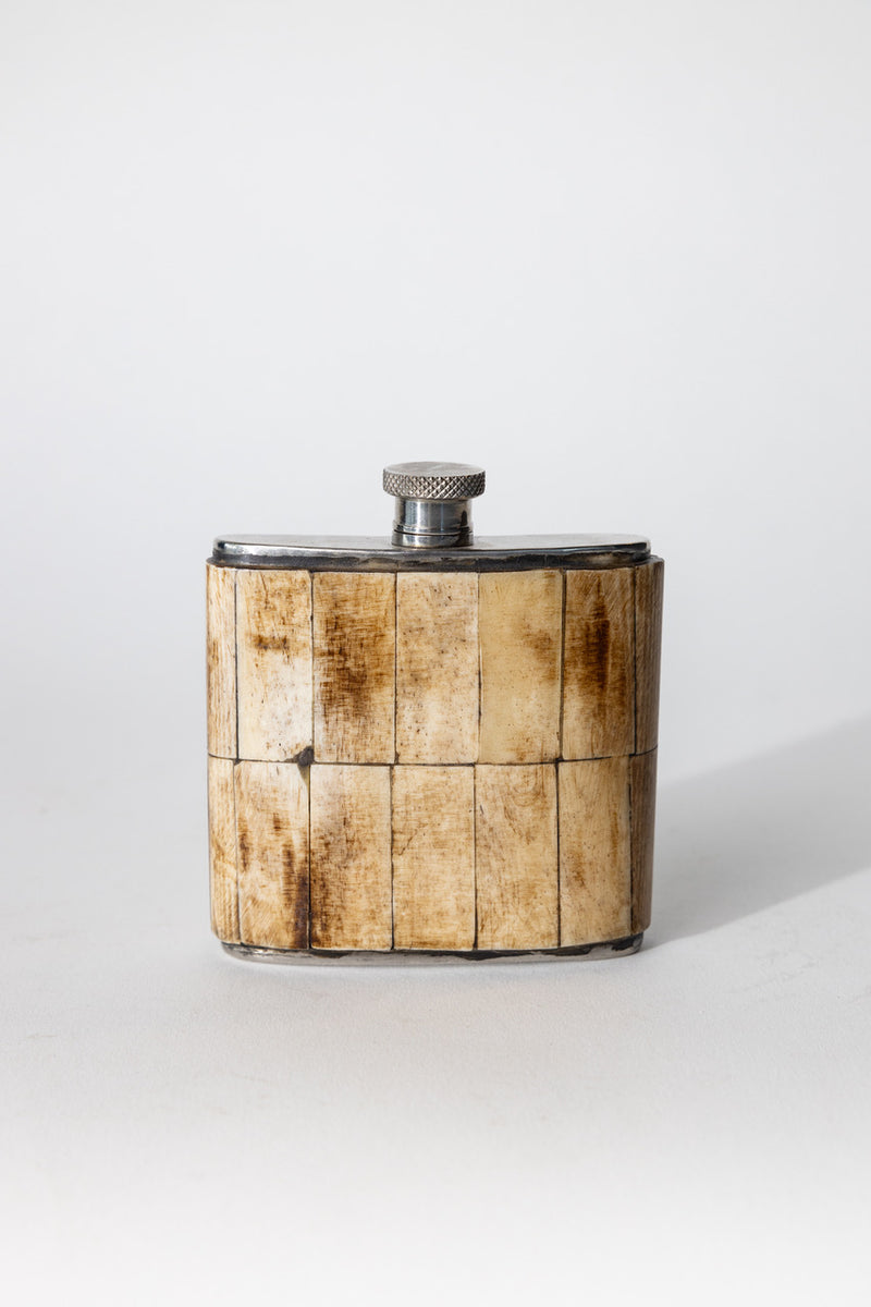 Vintage Horn Travel Flask
