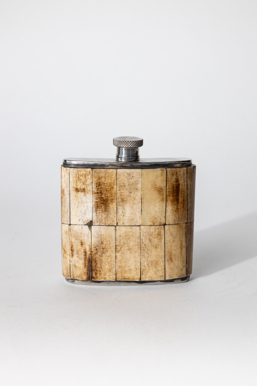 Vintage Horn Travel Flask