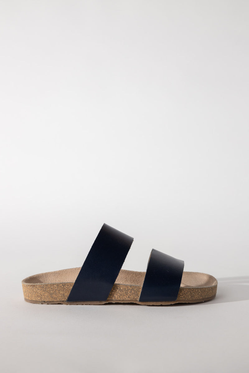 2 Strap Sandal in Blu Navy