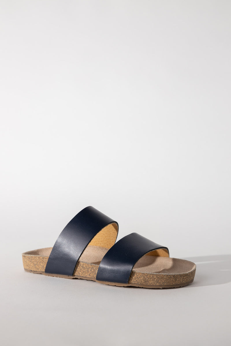 2 Strap Sandal in Blu Navy