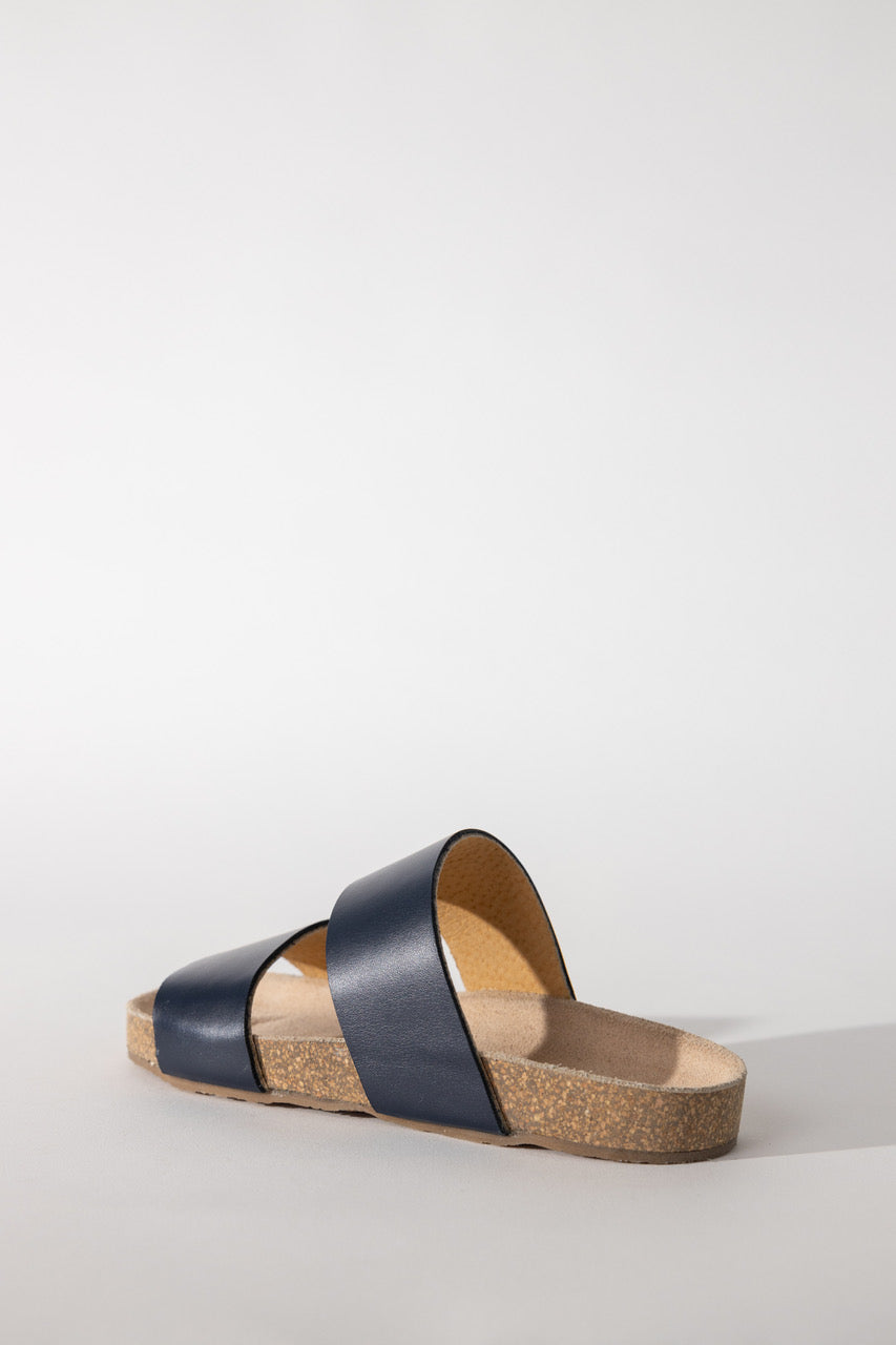 2 Strap Sandal in Blu Navy
