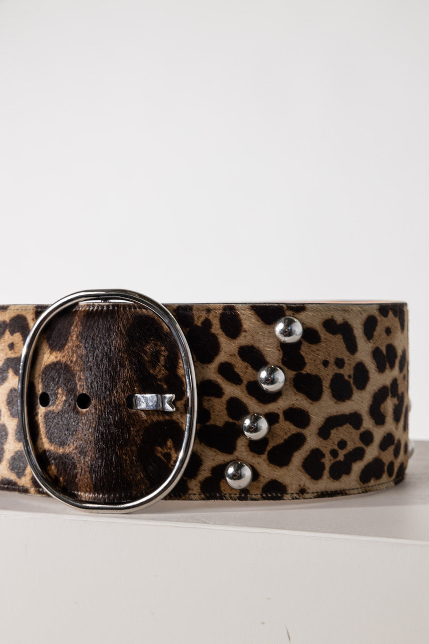 Leopard Oval Buckle Belt