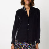 Velvet Button Down Blouse