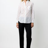 Lace Flower Button Down Blouse