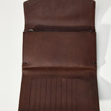 Flap Bi-Fold Wallet in Dark Brown