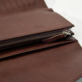 Flap Bi-Fold Wallet in Dark Brown