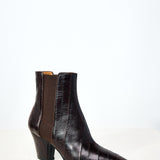 Alexa Wagner Dark Brown Eel Leather Lenny Bootie
