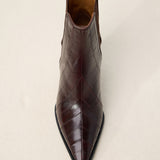 Alexa Wagner Dark Brown Eel Leather Lenny Bootie