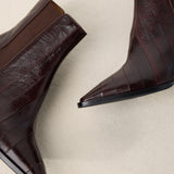 Alexa Wagner Dark Brown Eel Leather Lenny Bootie