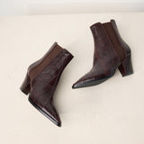 Alexa Wagner Dark Brown Eel Leather Lenny Bootie