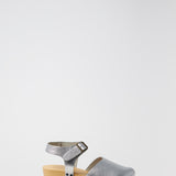 Metallic Leather Clogs