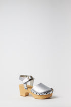 Metallic Leather Clogs