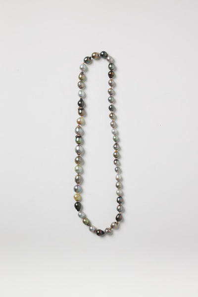 Black Baroque Pearl Strand on Pink String