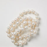 White Baroque Pearl Strand on Pink String