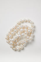White Baroque Pearl Strand on Pink String