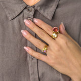 Marie-Hélène De Taillac 22K Yellow Gold Rainbow Moonstone Miniature Princess Ring
