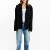 Lamb Suede Button Down Shirt